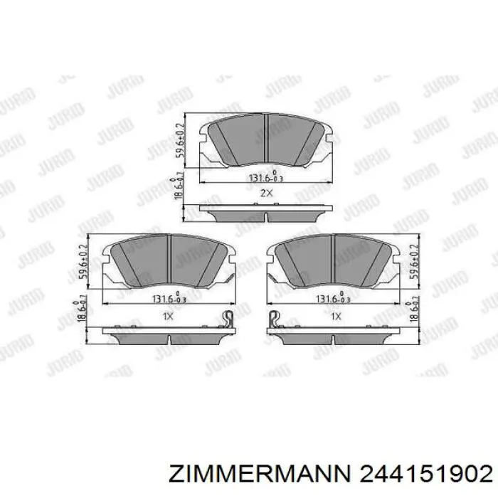 Тормозные колодки Zimmermann 244151902