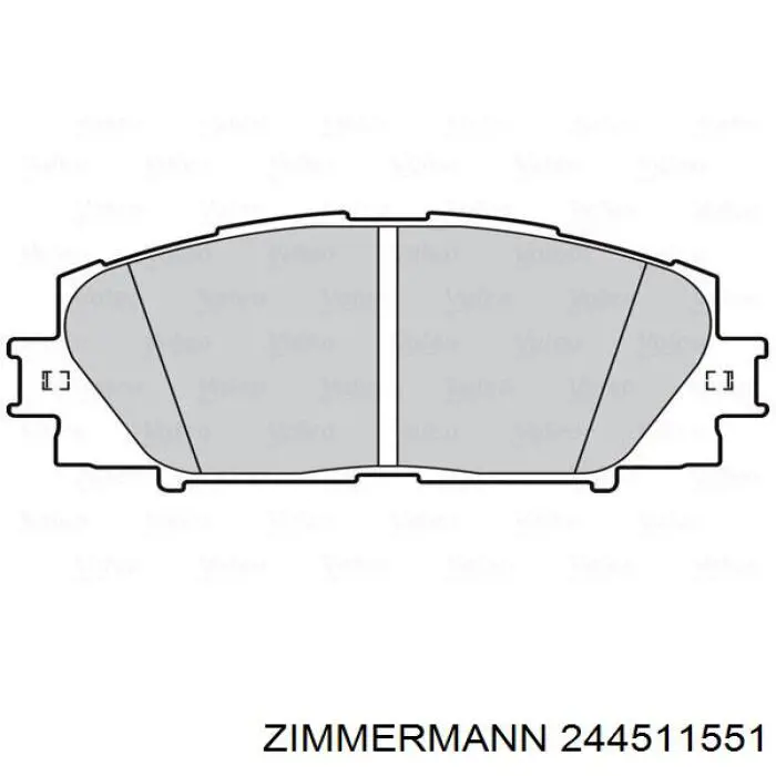 Передние тормозные колодки 244511551 Zimmermann