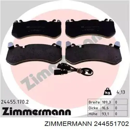 Передние тормозные колодки 244551702 Zimmermann