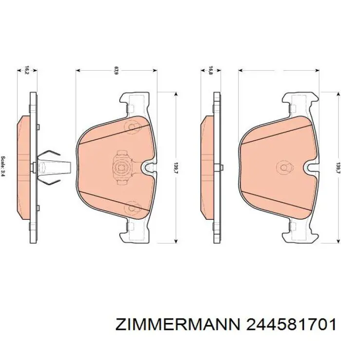 Колодки дисковые  Zimmermann 244581701 цена, от 49.01 USD