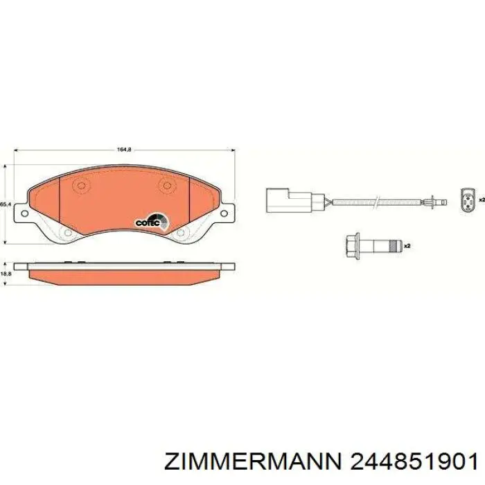 Тормозные колодки Zimmermann 244851901