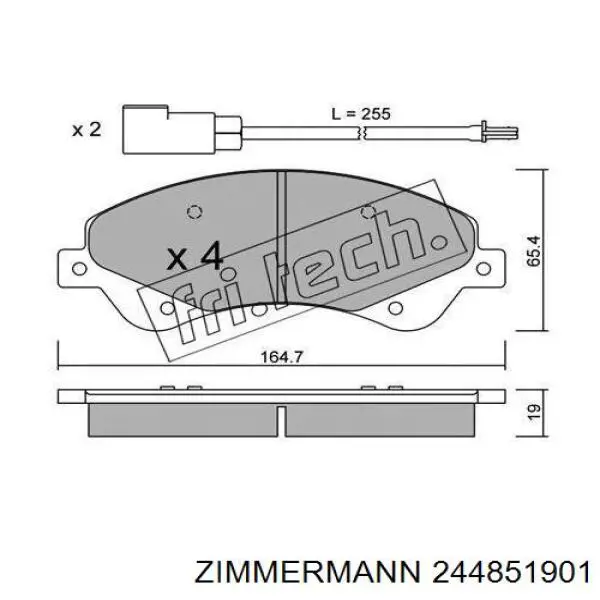 Купить 244851901 Zimmermann Колодки тормозные