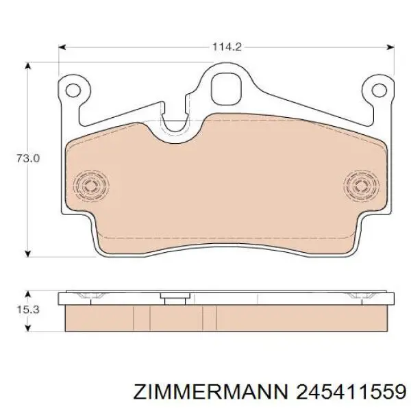 Купить 245411559 Zimmermann Колодки тормозные задние, дисковые