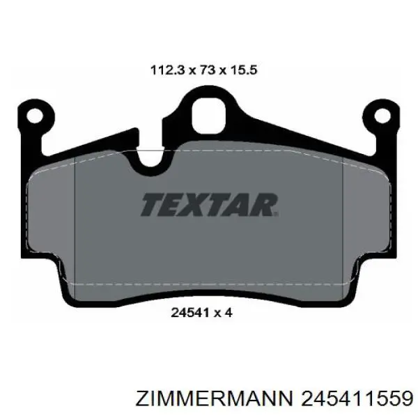Задние тормозные колодки 245411559 Zimmermann