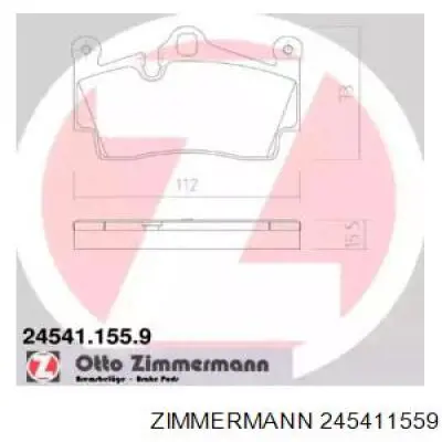 Задние тормозные колодки 245411559 Zimmermann