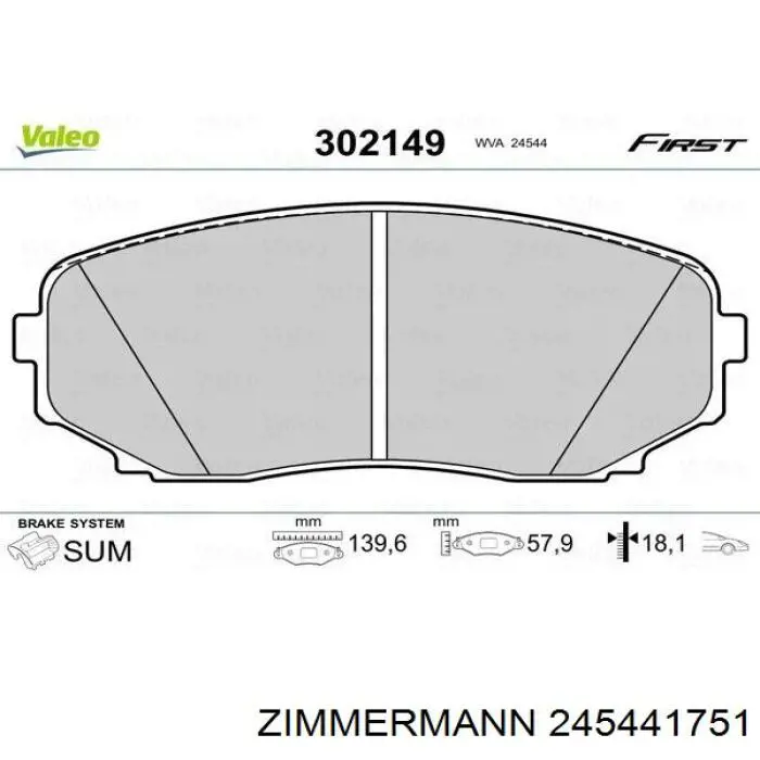 Колодки Zimmermann 245441751 цена, от 48.25 USD