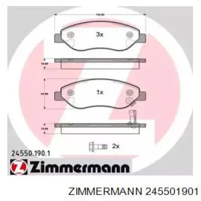 Передние тормозные колодки 245501901 Zimmermann