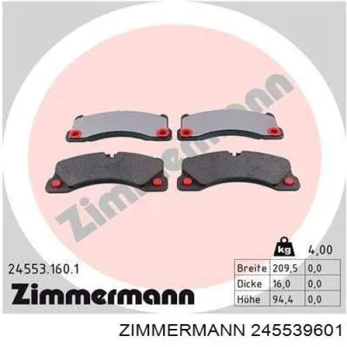 Колодки Zimmermann 245539601 цена, от 153.99 USD