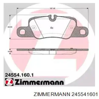 Задние тормозные колодки 245541601 Zimmermann