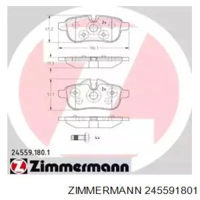 Задние тормозные колодки 245591801 Zimmermann