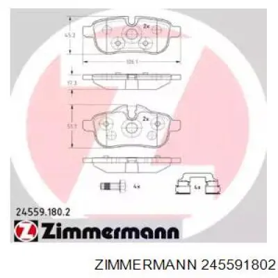 Задние тормозные колодки 245591802 Zimmermann