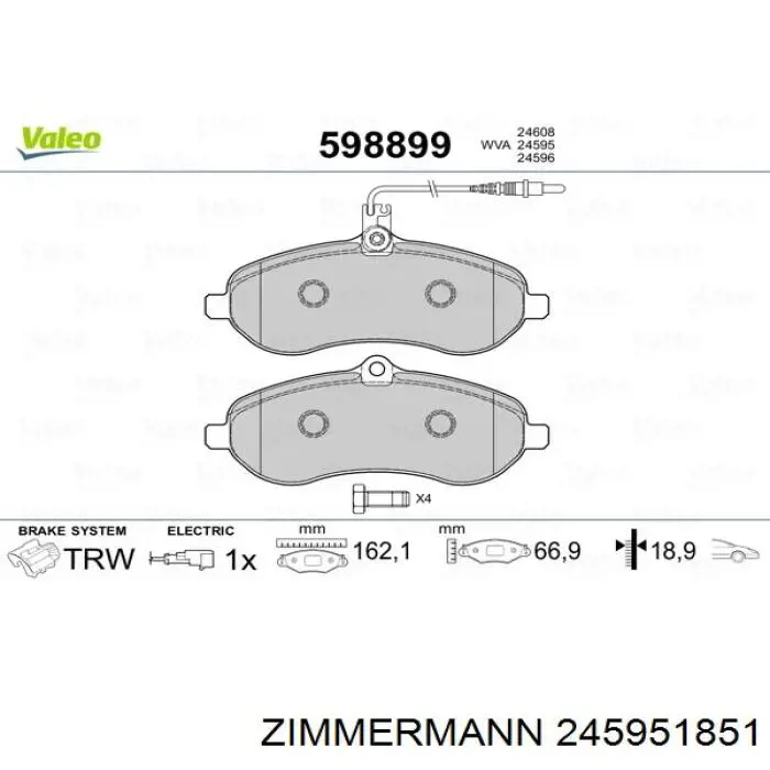 245951851 Zimmermann Колодки передние
