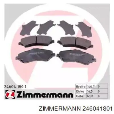 Передние тормозные колодки 246041801 Zimmermann