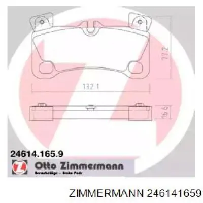 Колодки дисковые  Zimmermann 246141659 цена, от 117.97 USD