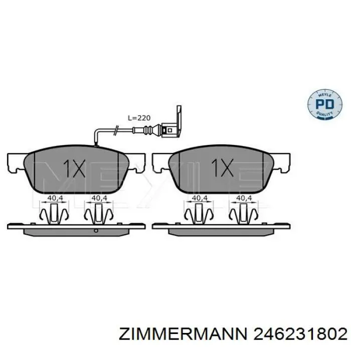 Купить 246231802 Zimmermann Колодки тормозные
