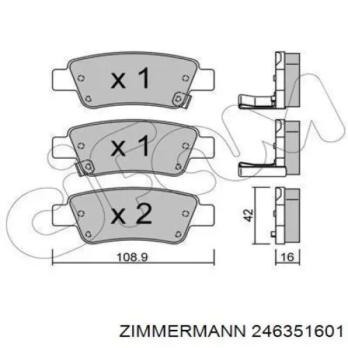 Колодки дисковые  Zimmermann 246351601 цена, от 35.13 USD
