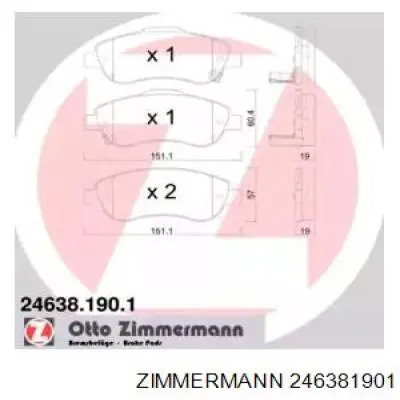 Колодки Zimmermann 246381901 цена, от 57.00 USD