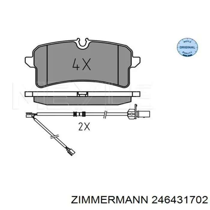 Купить 246431702 Zimmermann Колодки тормозные задние, дисковые