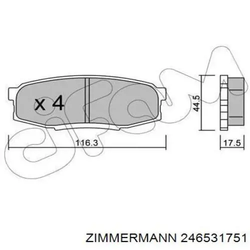 Колодки дисковые  Zimmermann 246531751 цена, от 40.73 USD