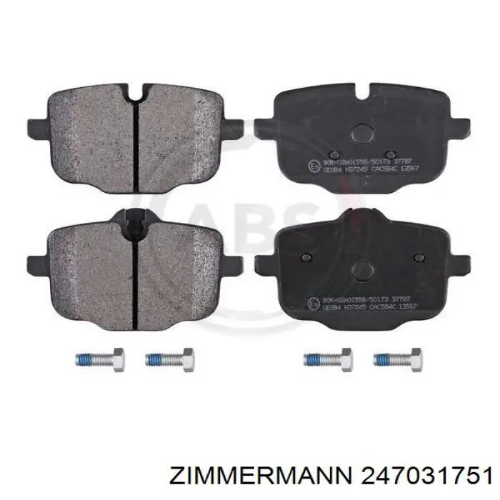 Купить 247031751 Zimmermann Колодки тормозные задние, дисковые