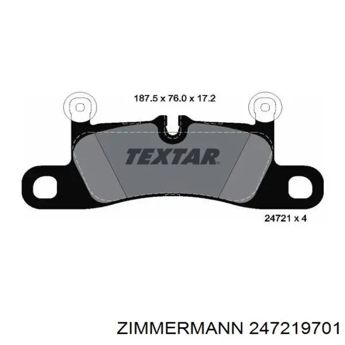 Купить 247219701 Zimmermann Колодки тормозные задние, дисковые