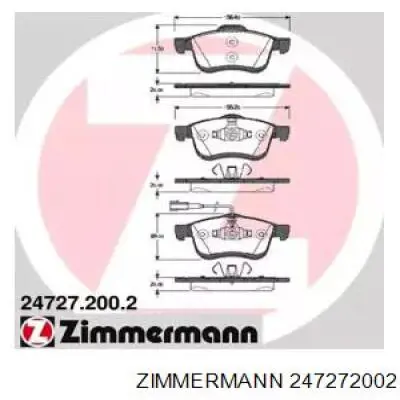 247272002 Zimmermann колодки тормозные передние дисковые