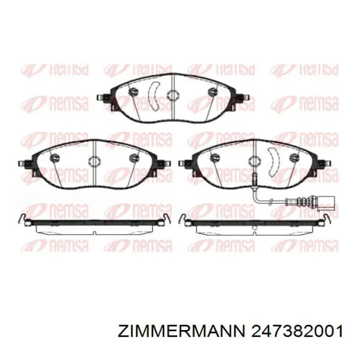 247382001 Zimmermann sapatas do freio dianteiras de disco