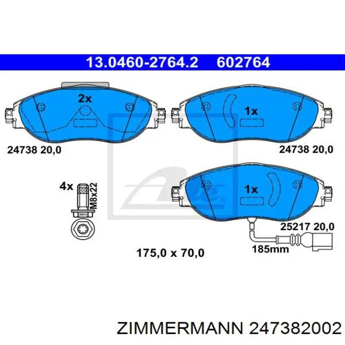 Колодки Zimmermann 247382002 цена, от 75.47 USD