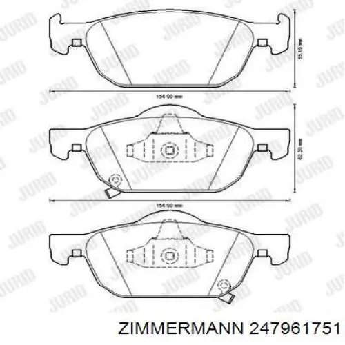 Передние тормозные колодки 247961751 Zimmermann