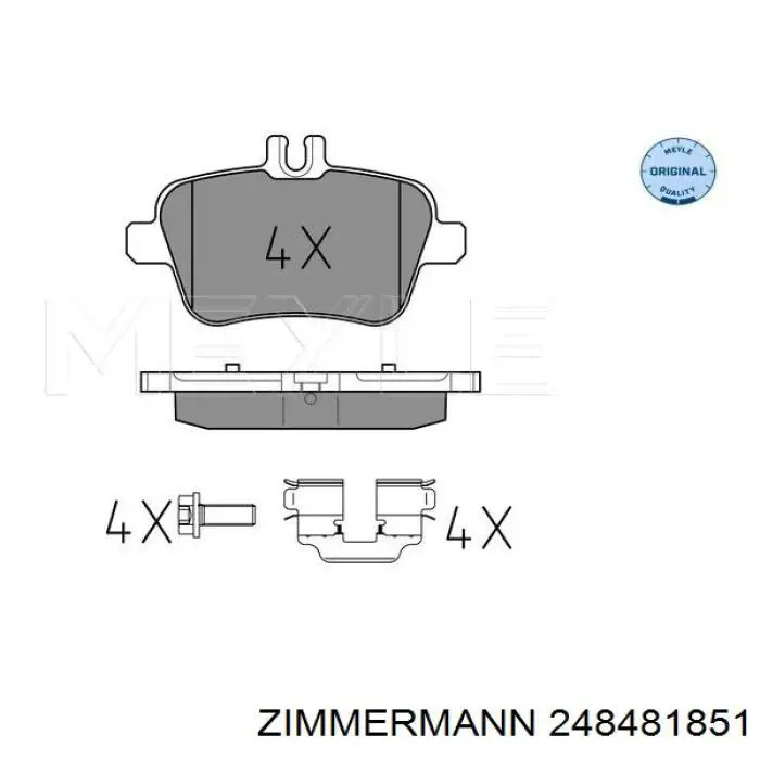 Купить 248481851 Zimmermann Колодки тормозные задние, дисковые