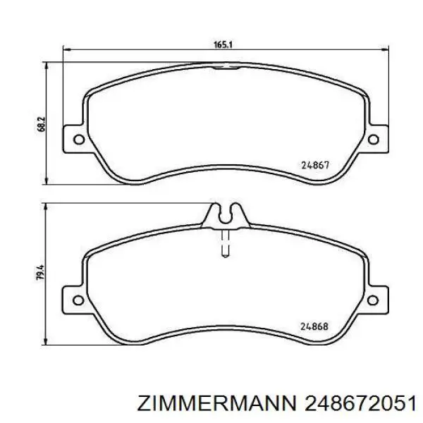 Тормозные колодки Zimmermann 248672051
