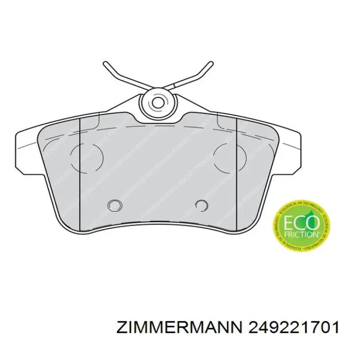 Задние тормозные колодки 249221701 Zimmermann