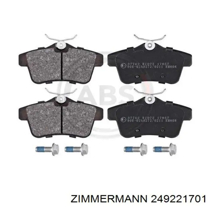 Купить 249221701 Zimmermann Колодки тормозные задние, дисковые