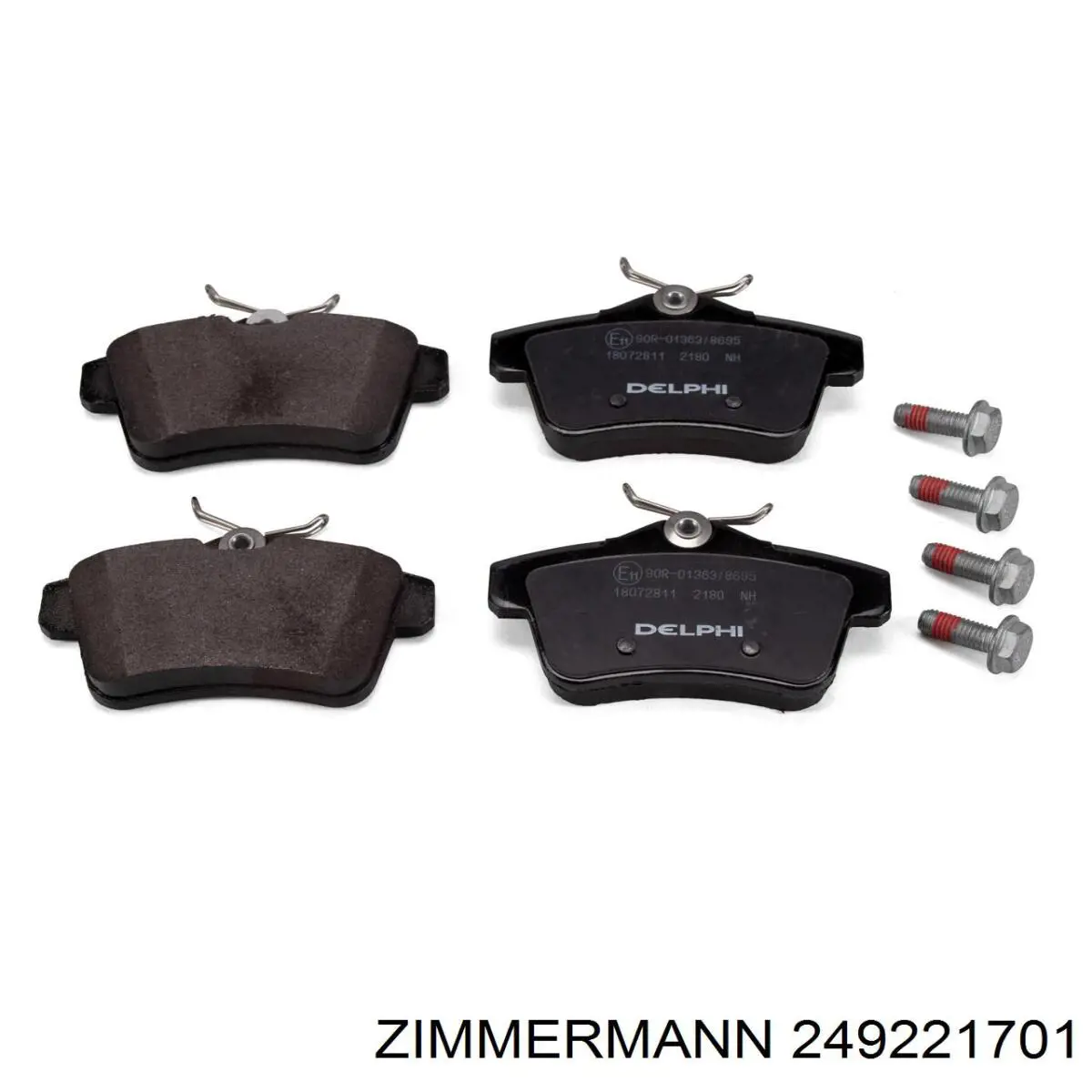 Купить 249221701 Zimmermann Колодки тормозные задние, дисковые