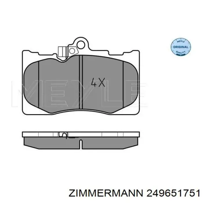 Передние тормозные колодки 249651751 Zimmermann