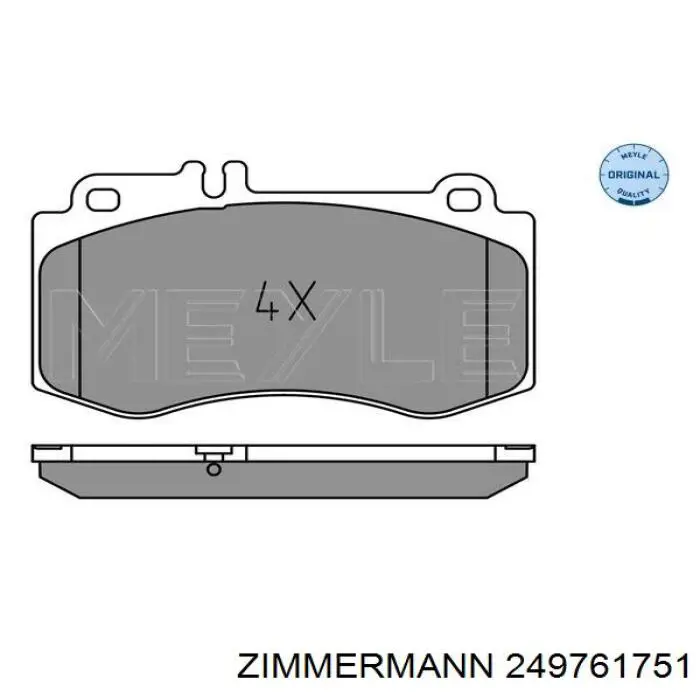 Купить 249761751 Zimmermann Колодки тормозные