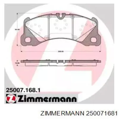 Тормозные колодки Zimmermann 250071681