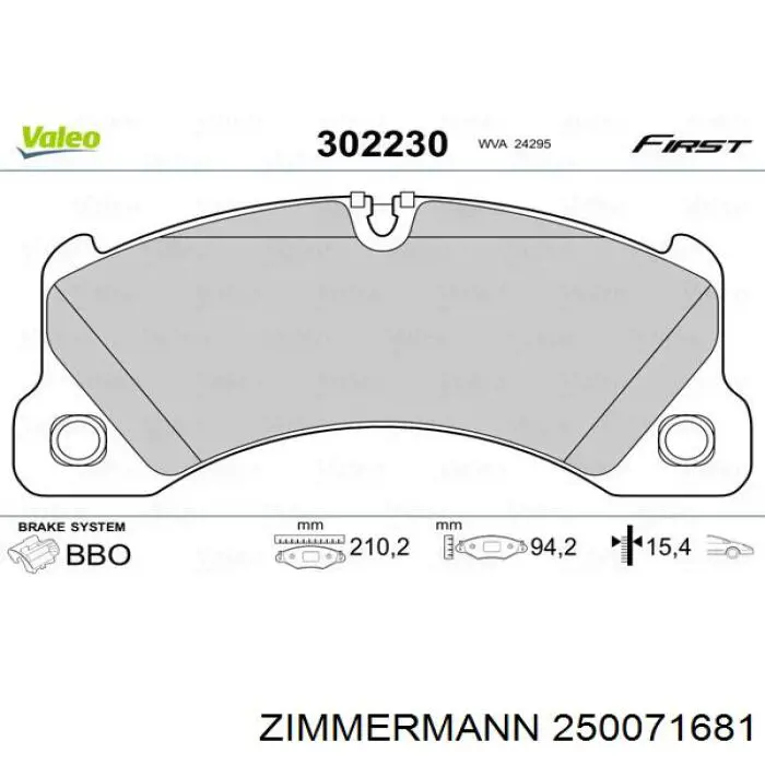 Колодки Zimmermann 250071681 цена, от 155.40 USD
