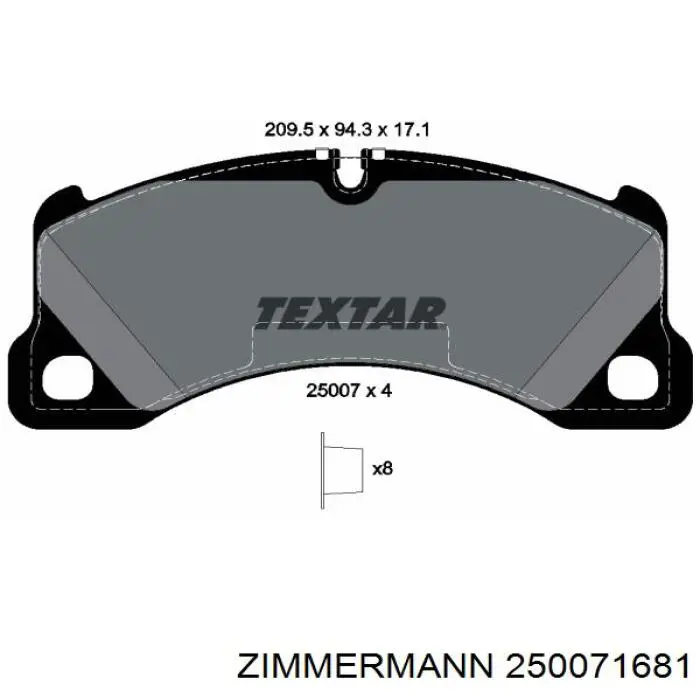 Купить 250071681 Zimmermann Колодки тормозные