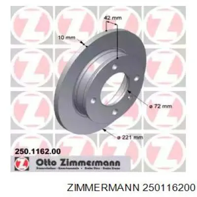 250116200 Zimmermann диск тормозной передний