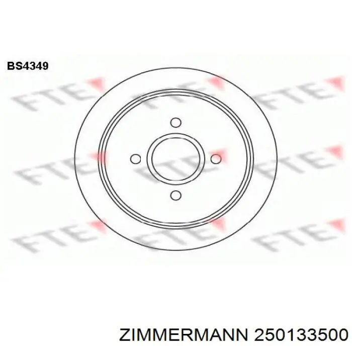 250133500 Zimmermann диск тормозной задний