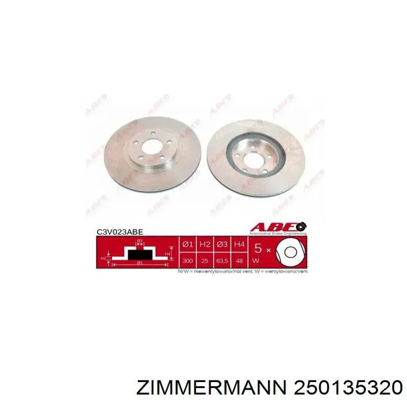 Тормоз дисковый передний Zimmermann 250135320 цена, от 61.40 USD