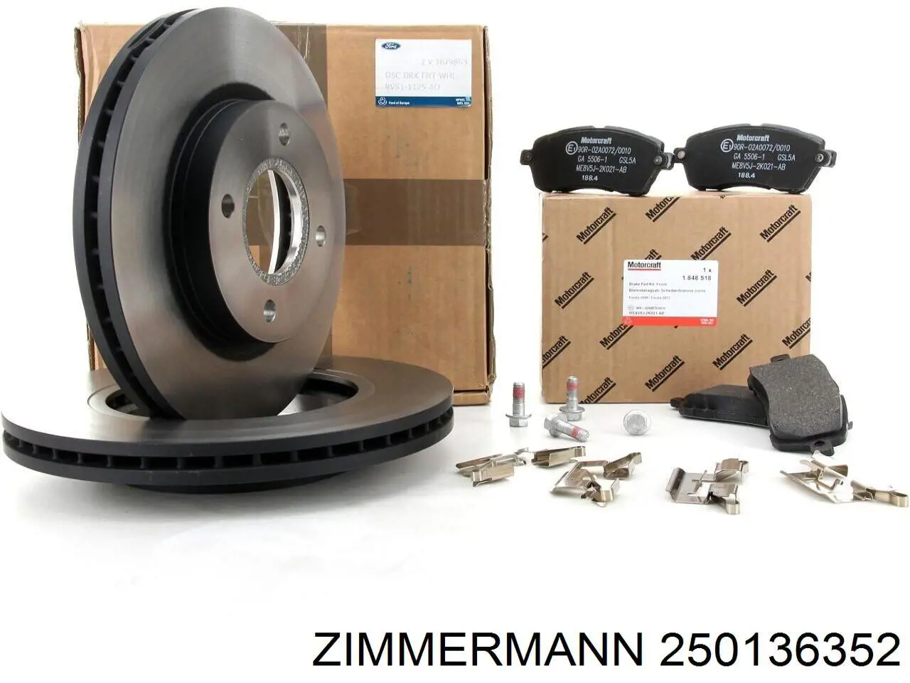 Передние тормозные диски 250136352 Zimmermann