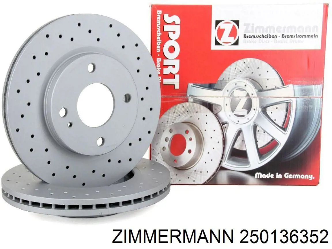 250136352 Zimmermann диск тормозной передний