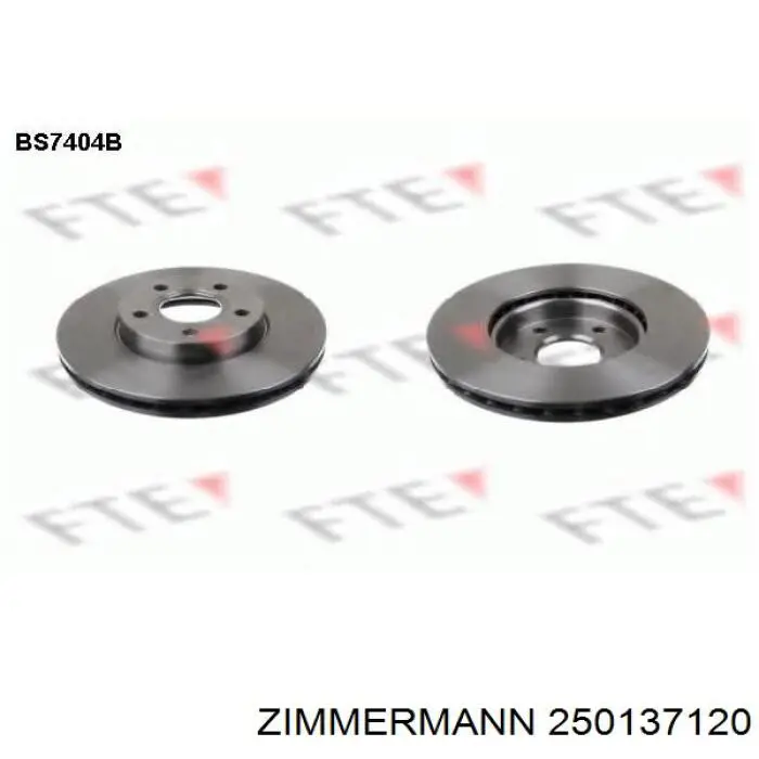 Передний тормозной диск Zimmermann 250137120