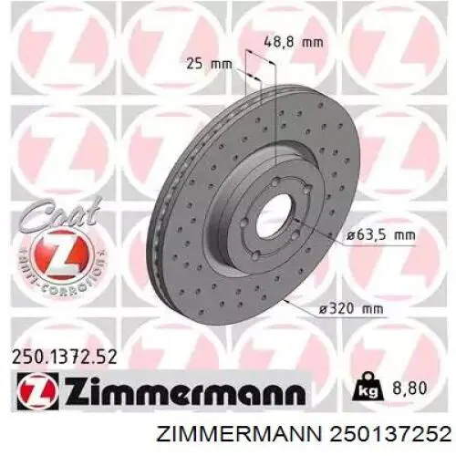 250137252 Zimmermann disco do freio dianteiro