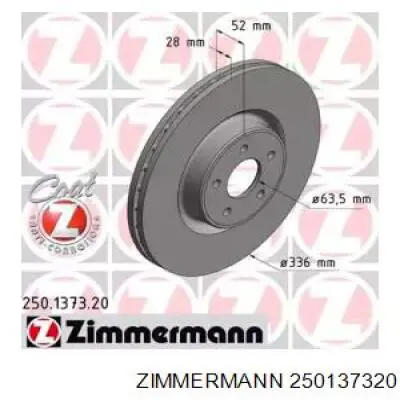 250137320 Zimmermann диск тормозной передний