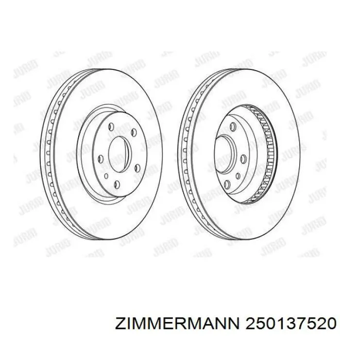 Передние тормозные диски 250137520 Zimmermann
