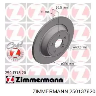 250137820 Zimmermann disco do freio traseiro