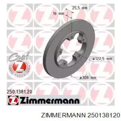 250.1381.20 Zimmermann тормозные диски
